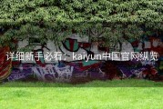 详细新手必看：kaiyun中国官网纵览
