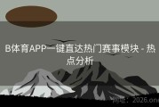 B体育APP一键直达热门赛事模块 - 热点分析